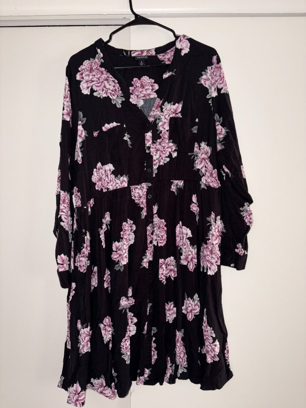 Torrid Long Sleeve Floral Dress